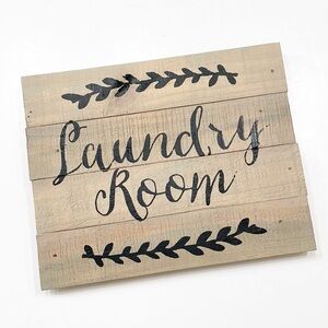 Laundry room wooden wall decor
